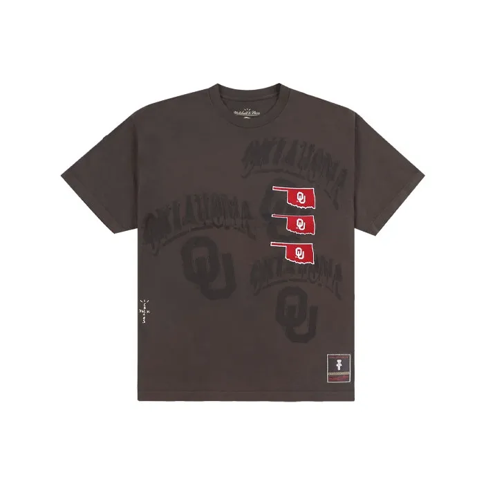 Travis Scott X Mitchell Ness T-Shirt Унисекс Коричневый