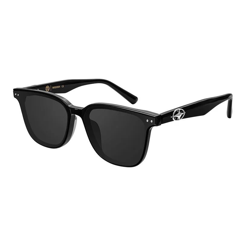 MUJOSH Пластиковая оправа Квадрат Двойная сторона Устойчивость к масляным пятнам Линзы Outdoor Travel Солнцезащитные очки Унисекс Универсальный черный