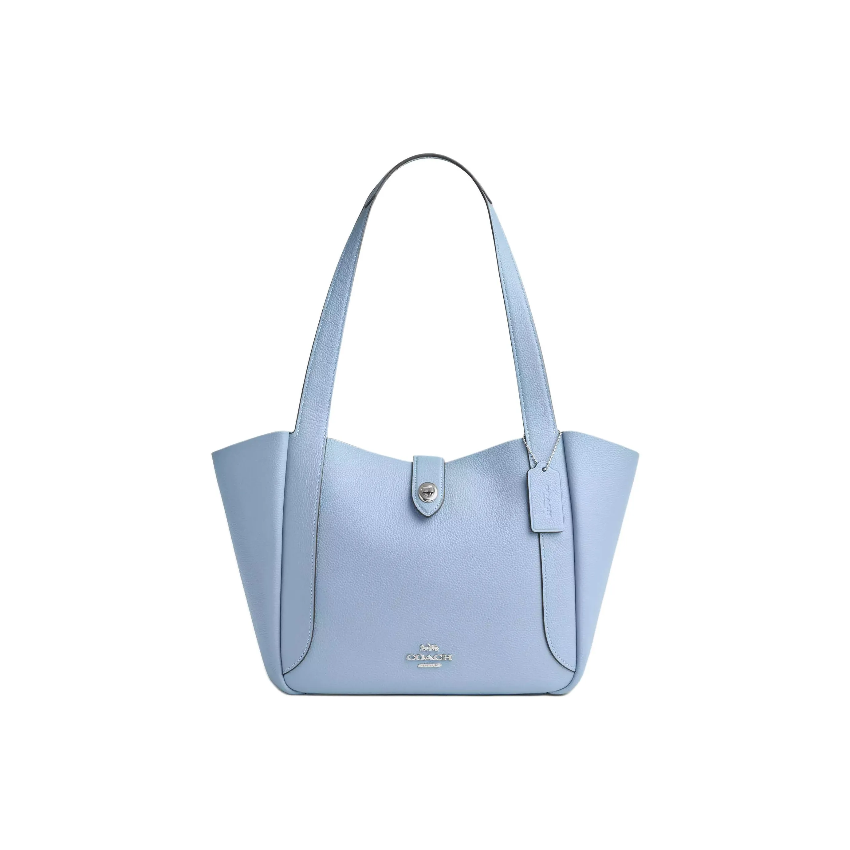 COACH HadleyTurnlock Кожа Тоут Сумка Сумка для покупок Сумка на плечо Большая Женская Синяя