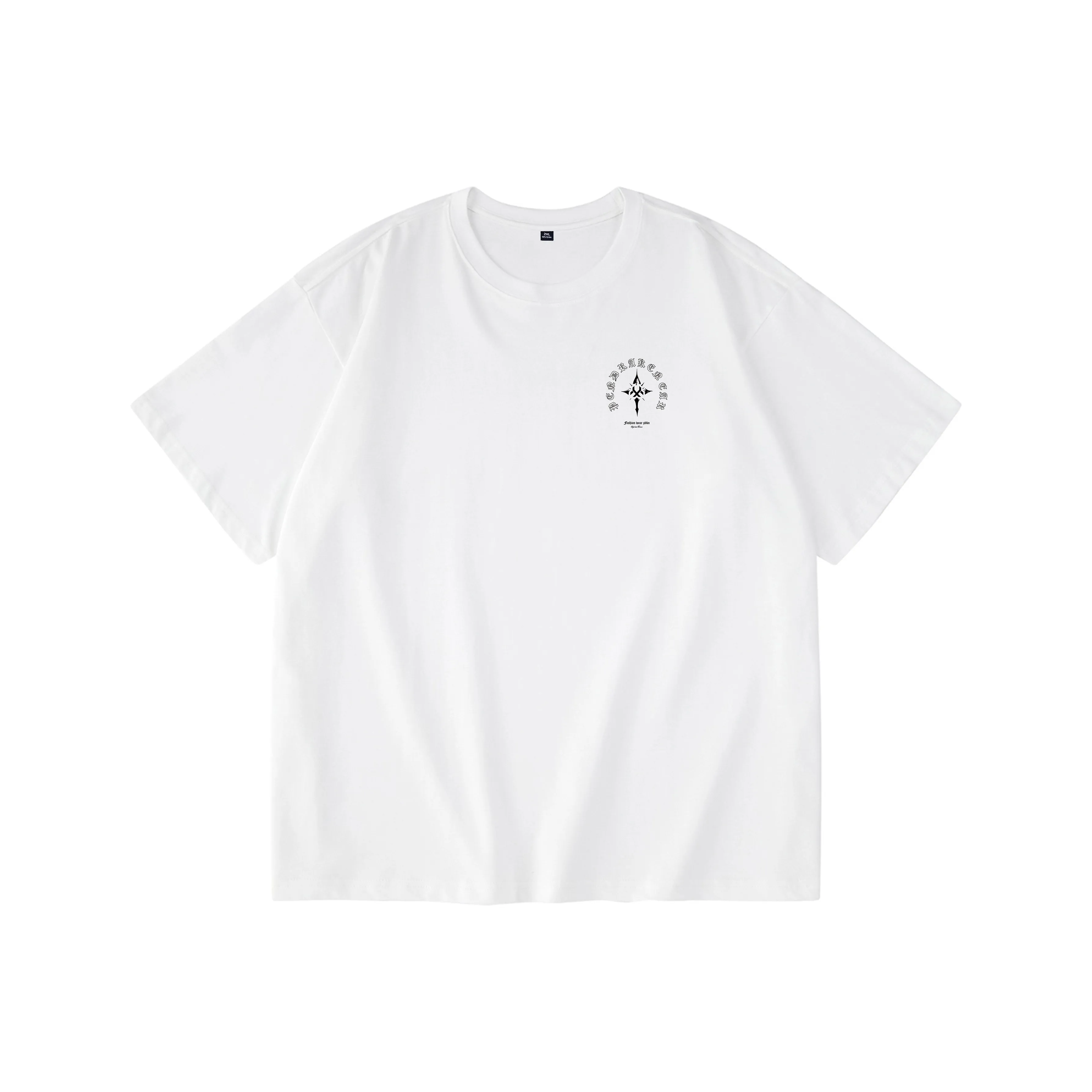 UNIWOLF Drop Shoulder Sleeve T Shirt Unisex White