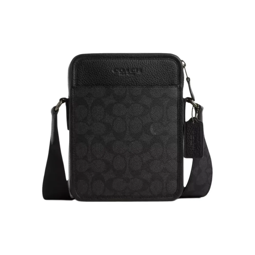 COACH Sullivan Coated Canvas Shoulder Bag Crossbody Bag Small Size Men's Black