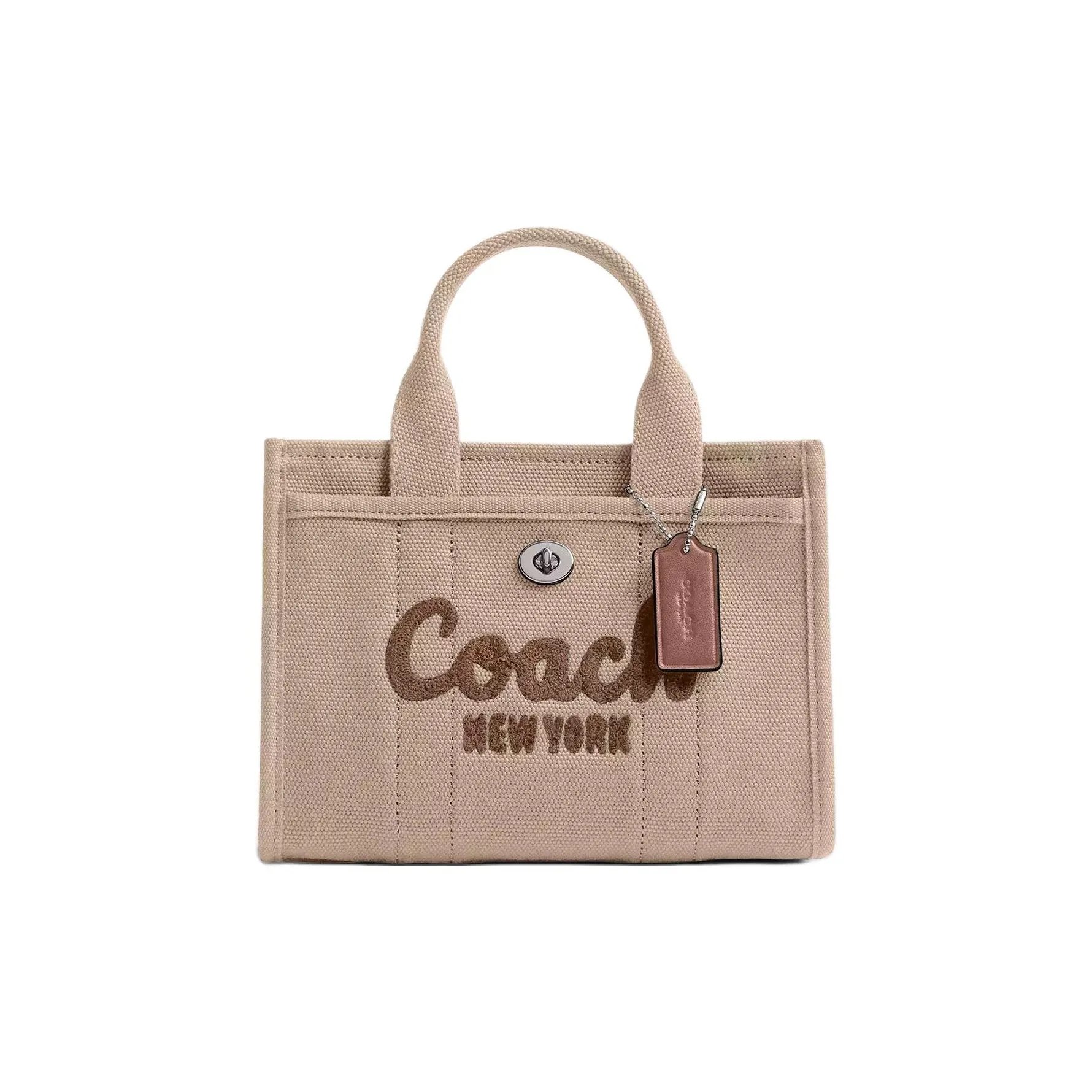 COACH Canvas Tote Bag, Shopping Bag, Shoulder Bag, Handbag Trumpets Women's Light Khaki