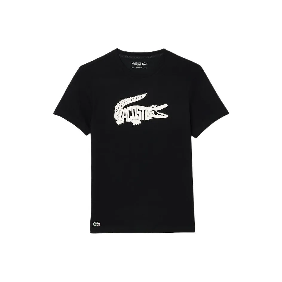 LACOSTE Crocodile logo Print Organic Cotton T shirt