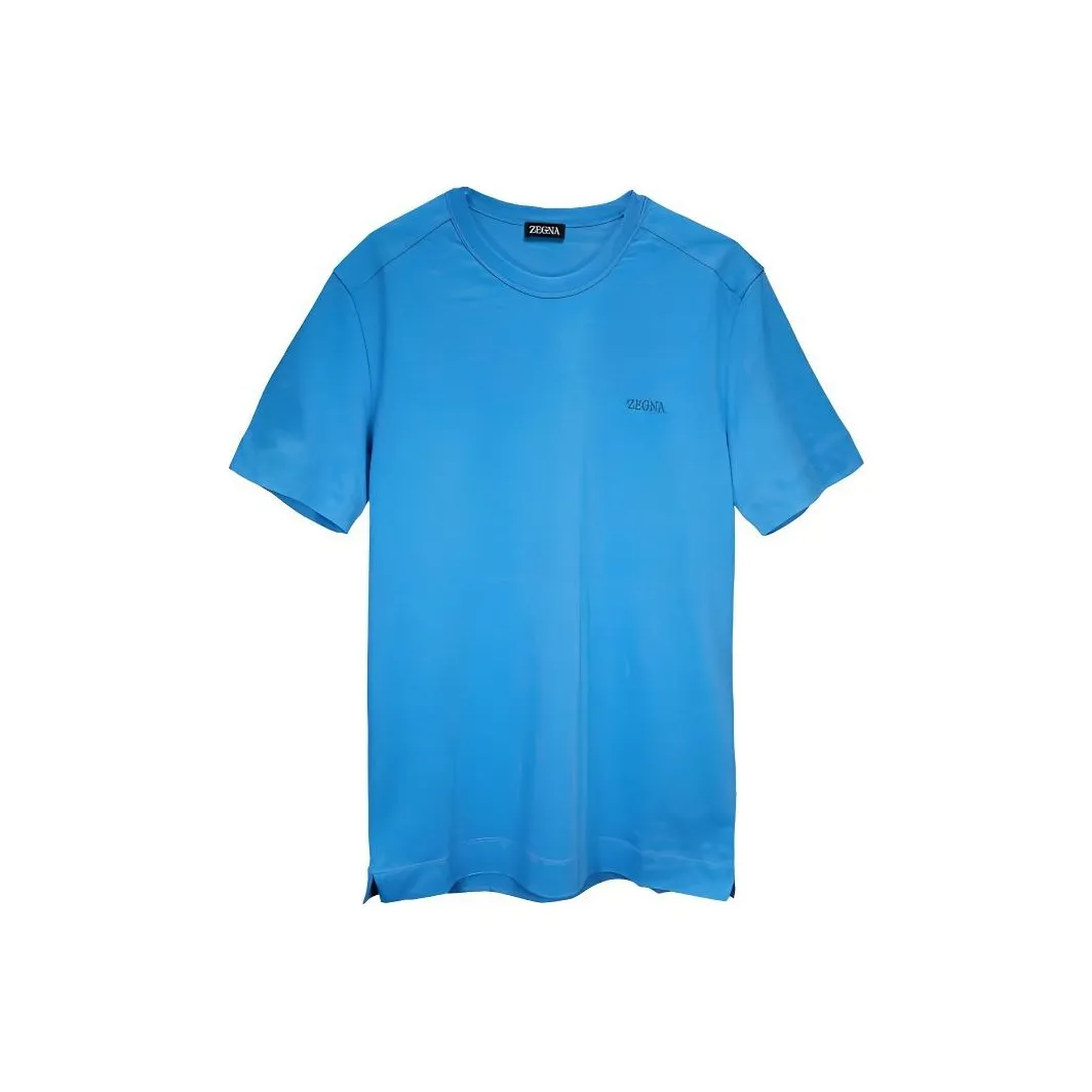 Ermenegildo Zegna Blue Men's T-Shirts Эргенжильдо Зегна Синий Мужской Т-Рубашки