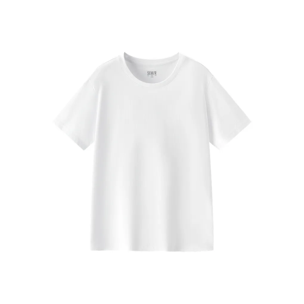 SEM/R Crew Neck 100% Cotton Drop Shoulder Short Sleeved T Shirts Men's