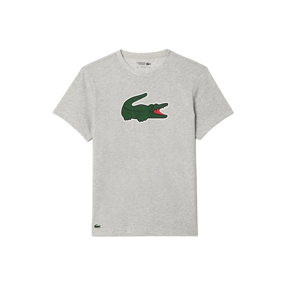 Рубашка T Collaboration LACOSTE Мужская Серого среднего размера