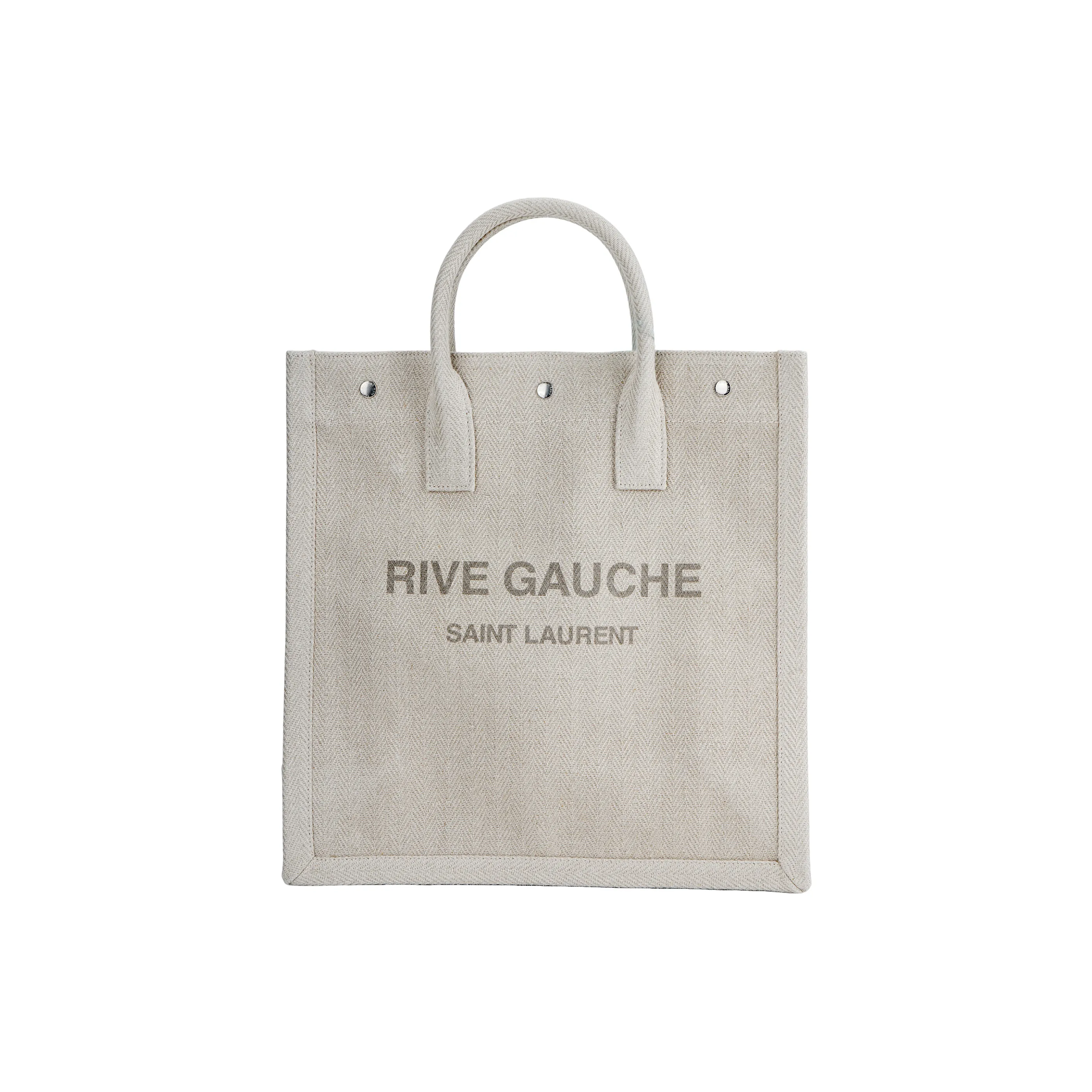 SAINT LAURENT Linen Tote Bag, Shopping Bag, Handbag Regular Men's Gray
