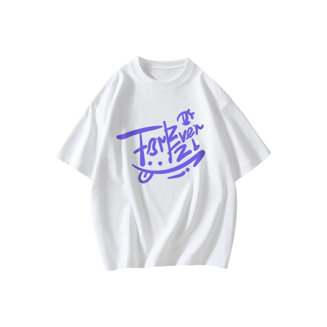 FOREVER 21 Рукав с оборванным плечом T-рубашка Унисекс