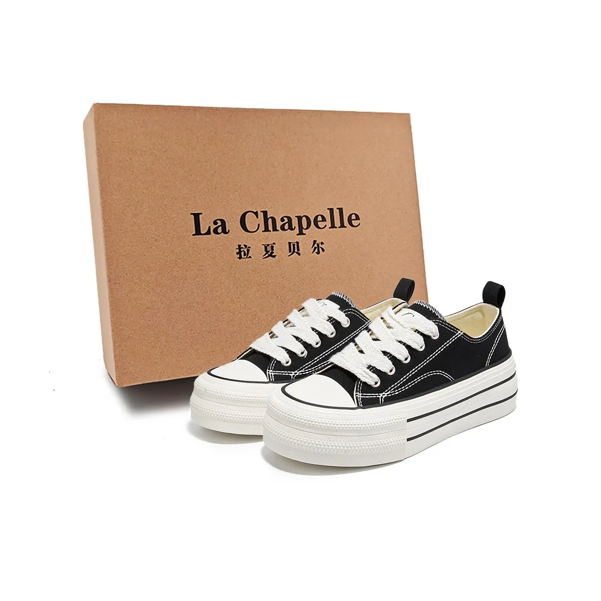 La Chapelle Low-Top Canvas Shoes Black Women's