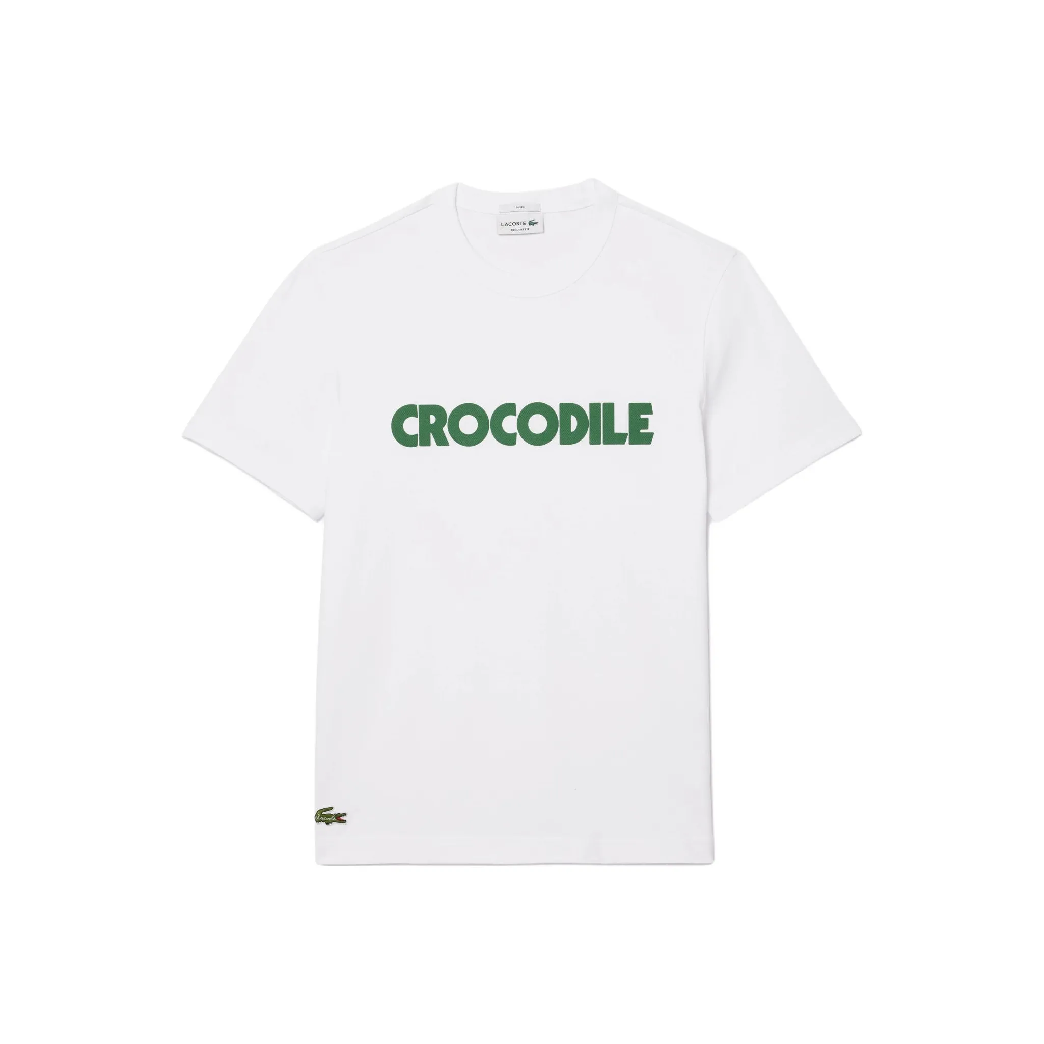 LACOSTE Slogan print Cotton T shirt