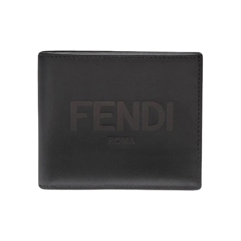 FENDI Calfskin Wallets With Money Clip Men's Black