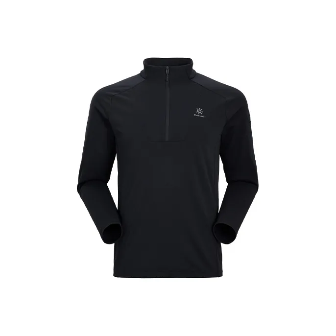 KAILAS Semi Open Chest Stand Collar Long Sleeved T Shirt Men's