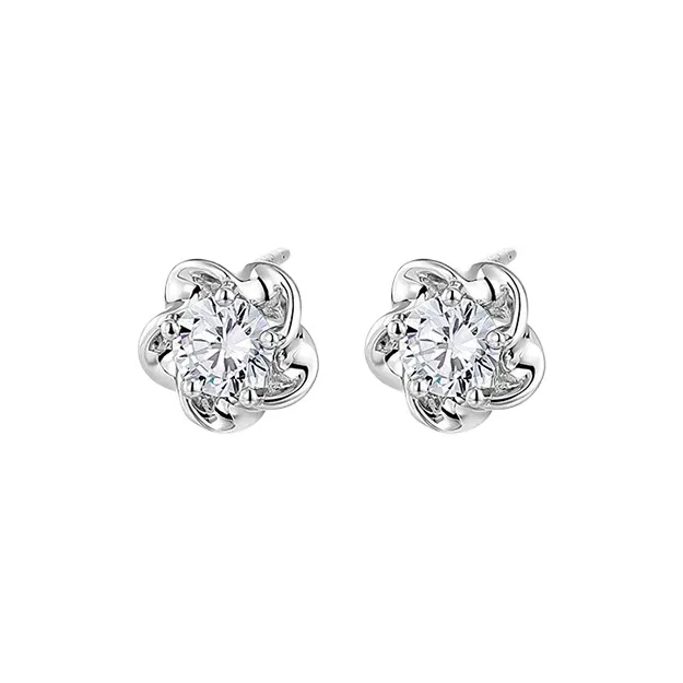 GUDUD 999 Fine Silver Needle Stud Earrings Women's