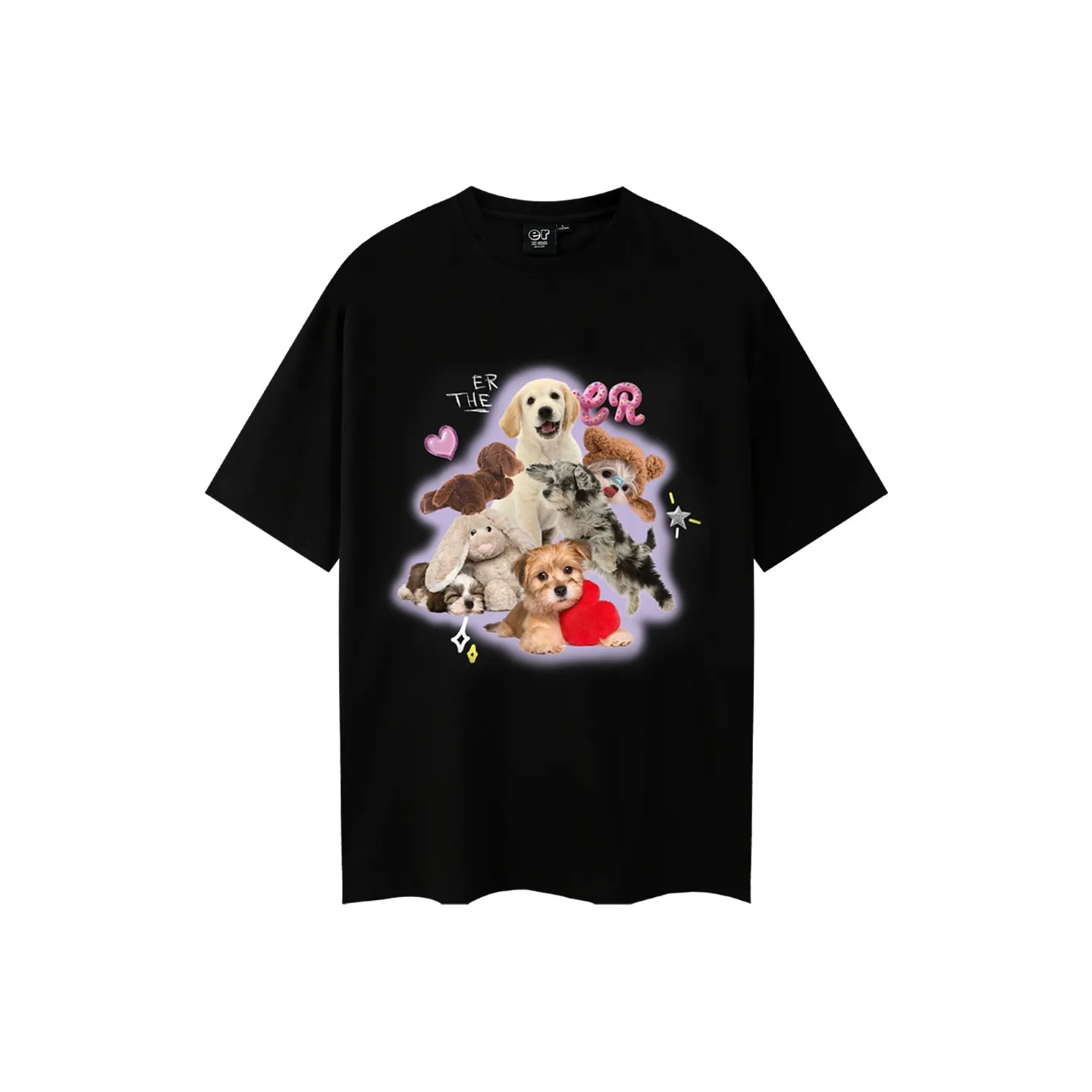 ER Рукав с оборванным плечом T-рубашка Унисекс