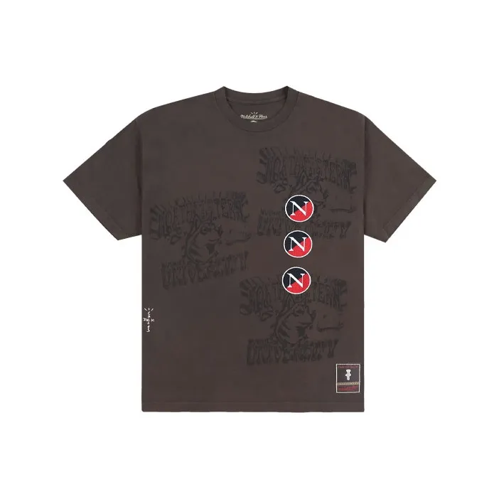 Travis Scott X Mitchell Ness T-Shirt Унисекс Коричневый