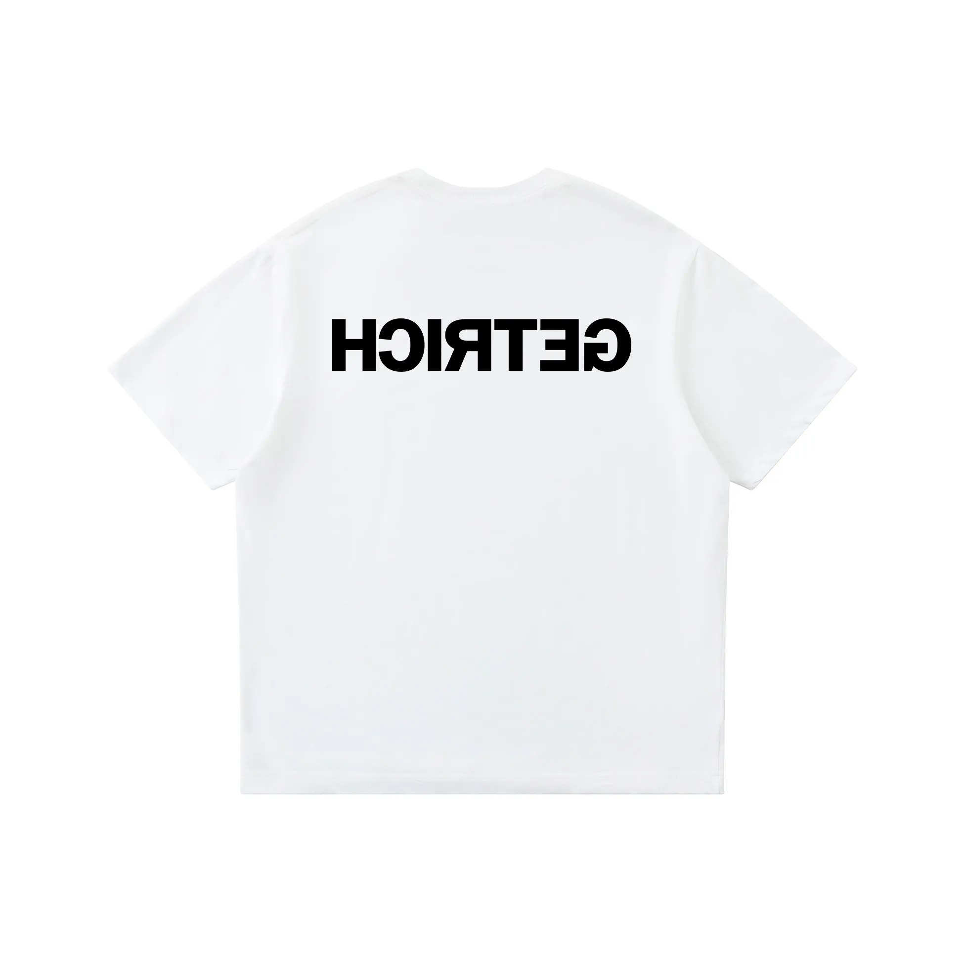 ALang Studio Casual Loose Fit Off The Shoulder 100% Cotton Pullover Crew Neck Short Sleeved T Shirts Unisex