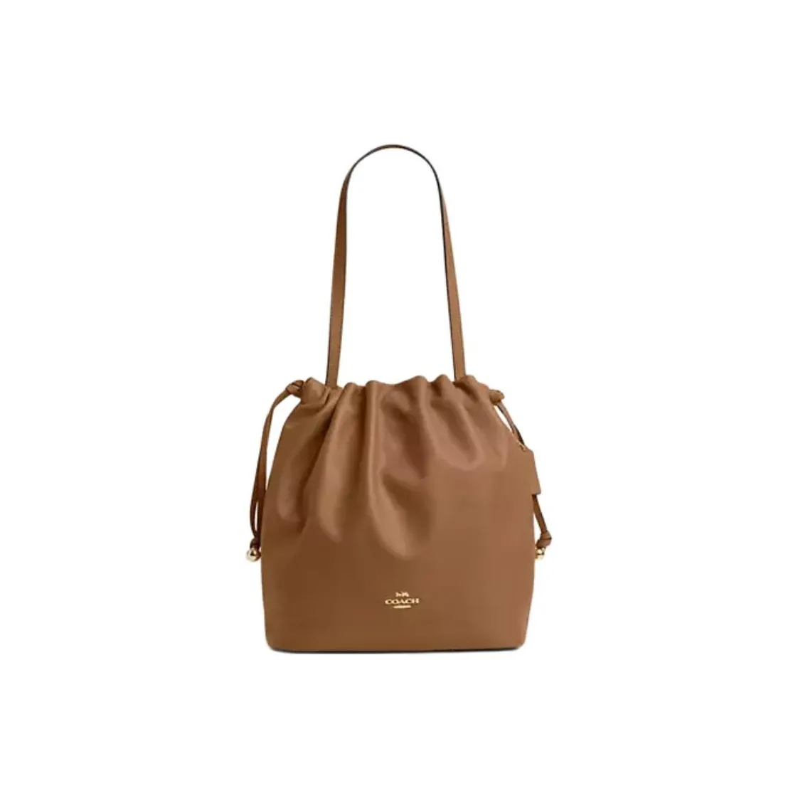 COACH Faye Кожаная Сумка-ведро Сумка Большая Женская Медово-коричневая