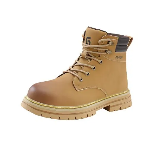 GUYISA Короткий MID Голень Мартин Boot Низкий каблук Мужской Коричневый