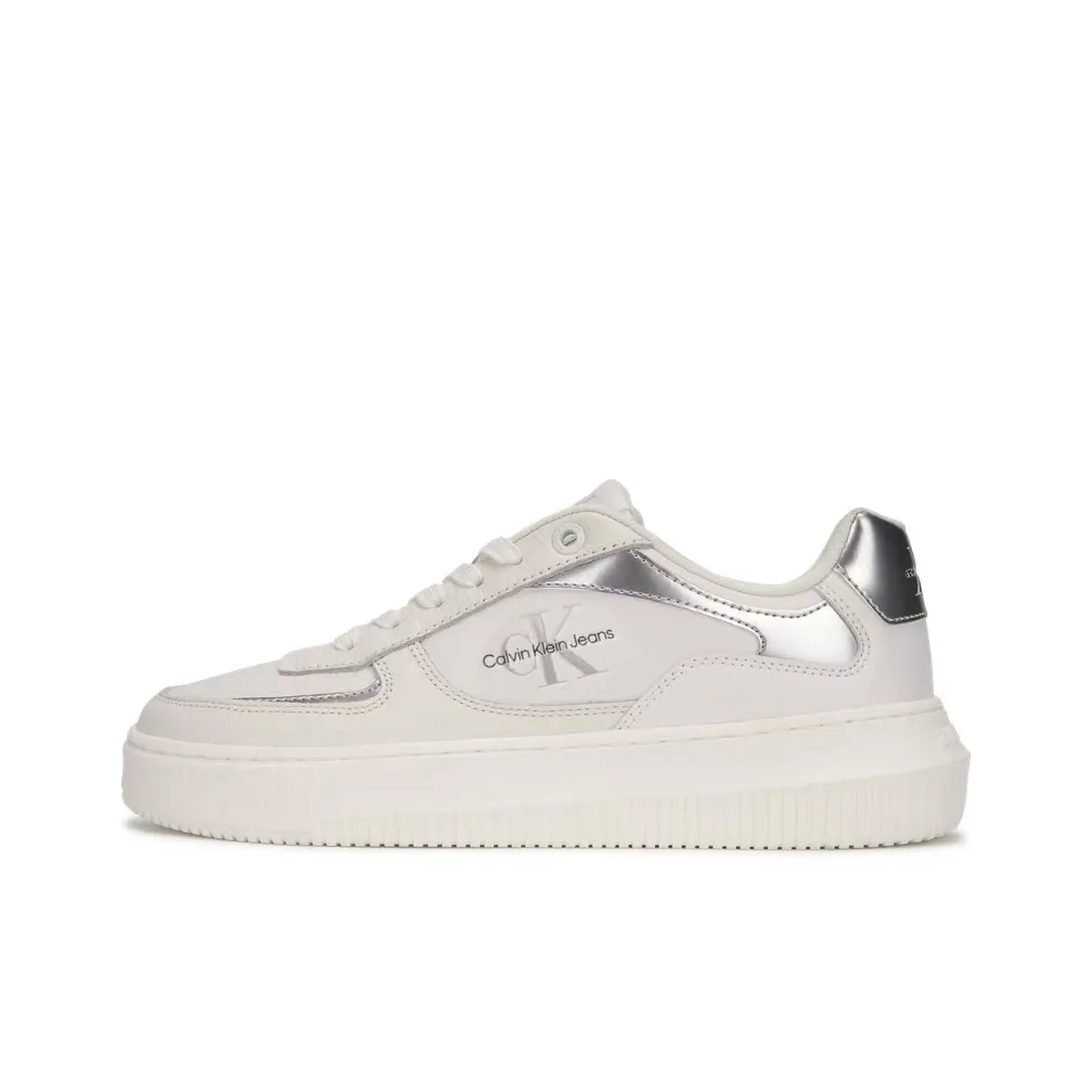 Peachy Dens 90s-inspired cargo pants Low Top Skateboard Shoes Women's Silver White