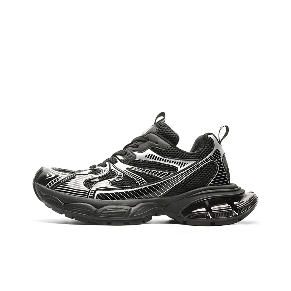 MVA Anti Slip Wear Resistant Breathable Impact Resistant Lightweight Low Top Chunky Sneakers Unisex Galaxy Black