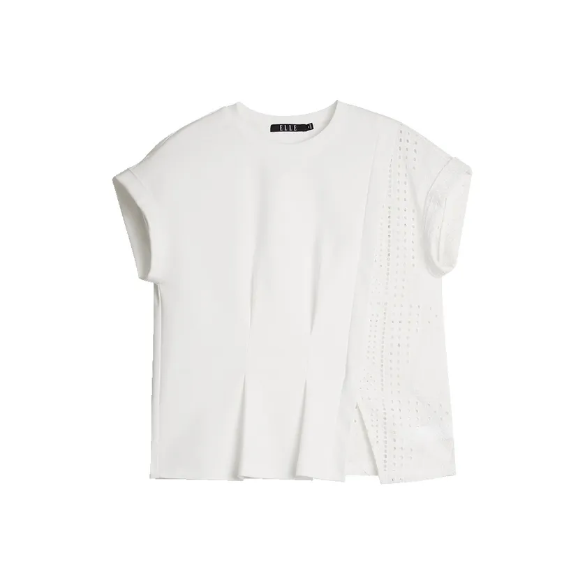 ELLE Короткий рукав T-рубашки Женские Белые