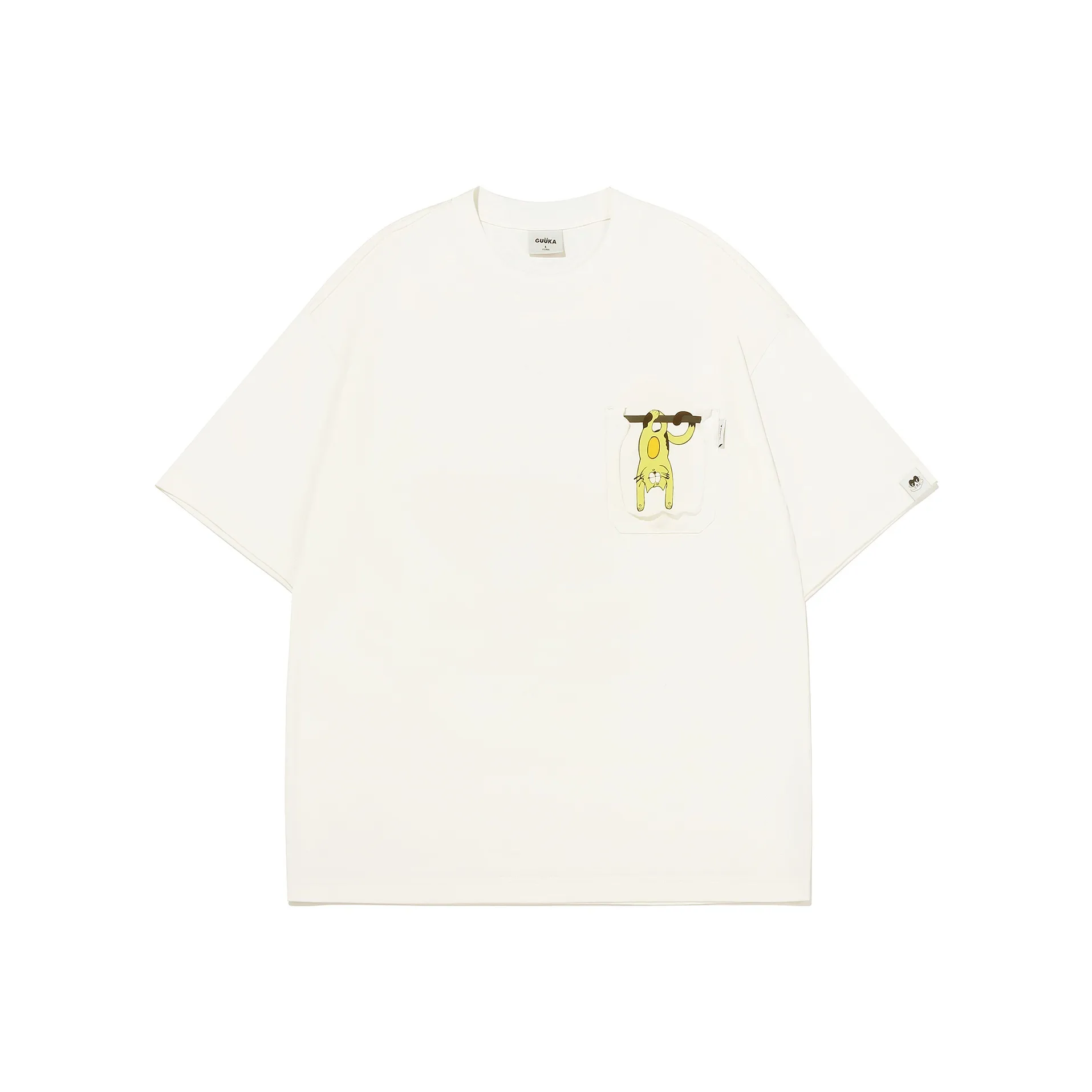 Guuka Короткий рукав T-рубашки унисекс кремово-белый