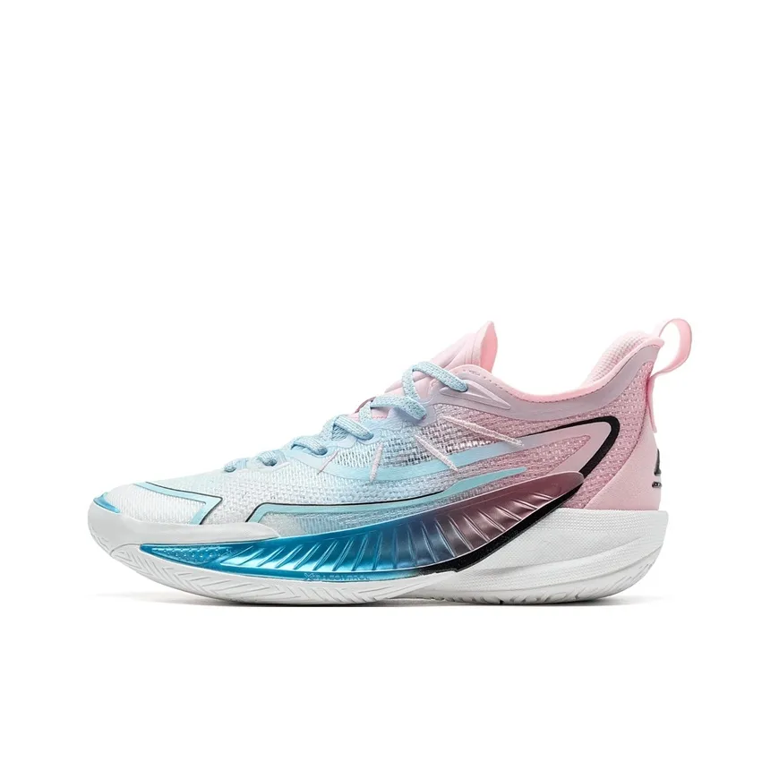 XTEP Амортизация Противоскользящие Поддержка Низкий Топ Баскетбольные Кроссовки Мужские Розовый Синий Белый