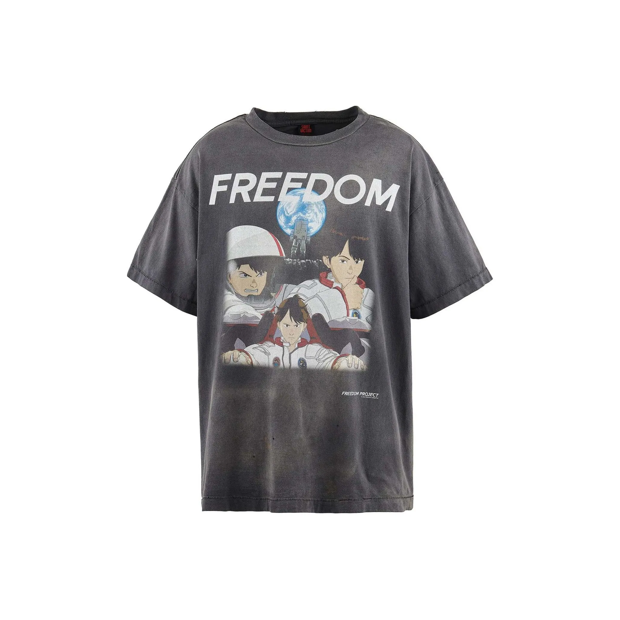 SAINT Mxxxxx x Свобода SS24 T Рубашка Унисекс Черный