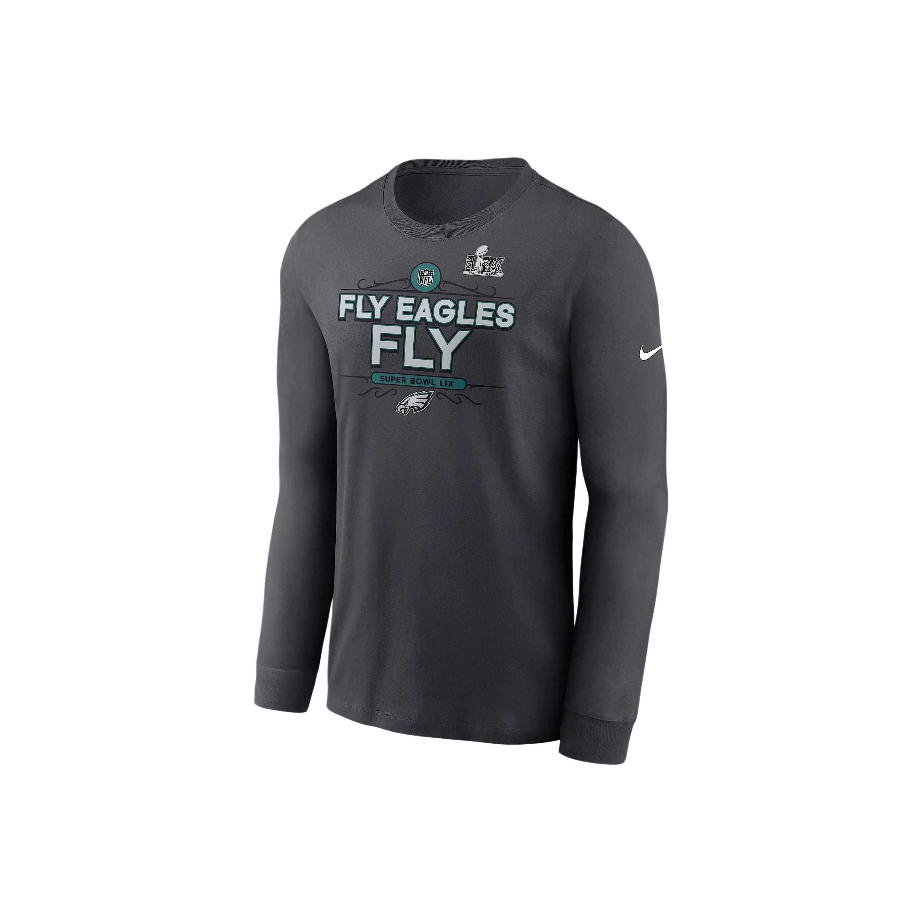 Nike Philadelphia Eagles Super Bowl Lix Champions Trophy Collection Men's Nike Nfl Long Sleeve T Shirt