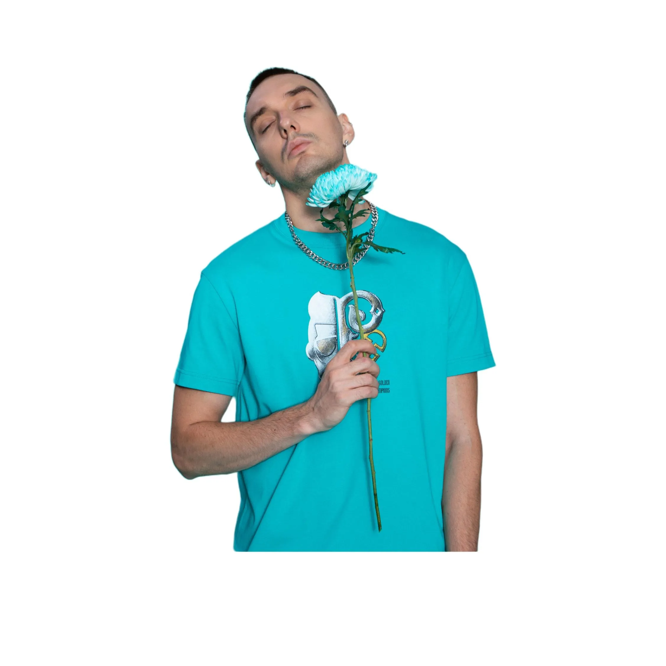 PP.GOLDEN T Рубашка Мужская Озерный Синий