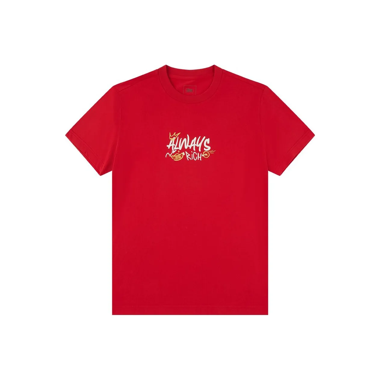 QIAODAN Get Rich Every Day T-Shirt Мужская рубашка из карпа красного цвета