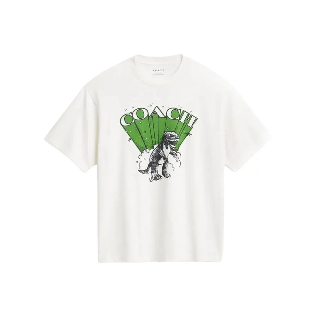 COACH FW24 T Рубашка Мужская Винтажная Айвори Белая