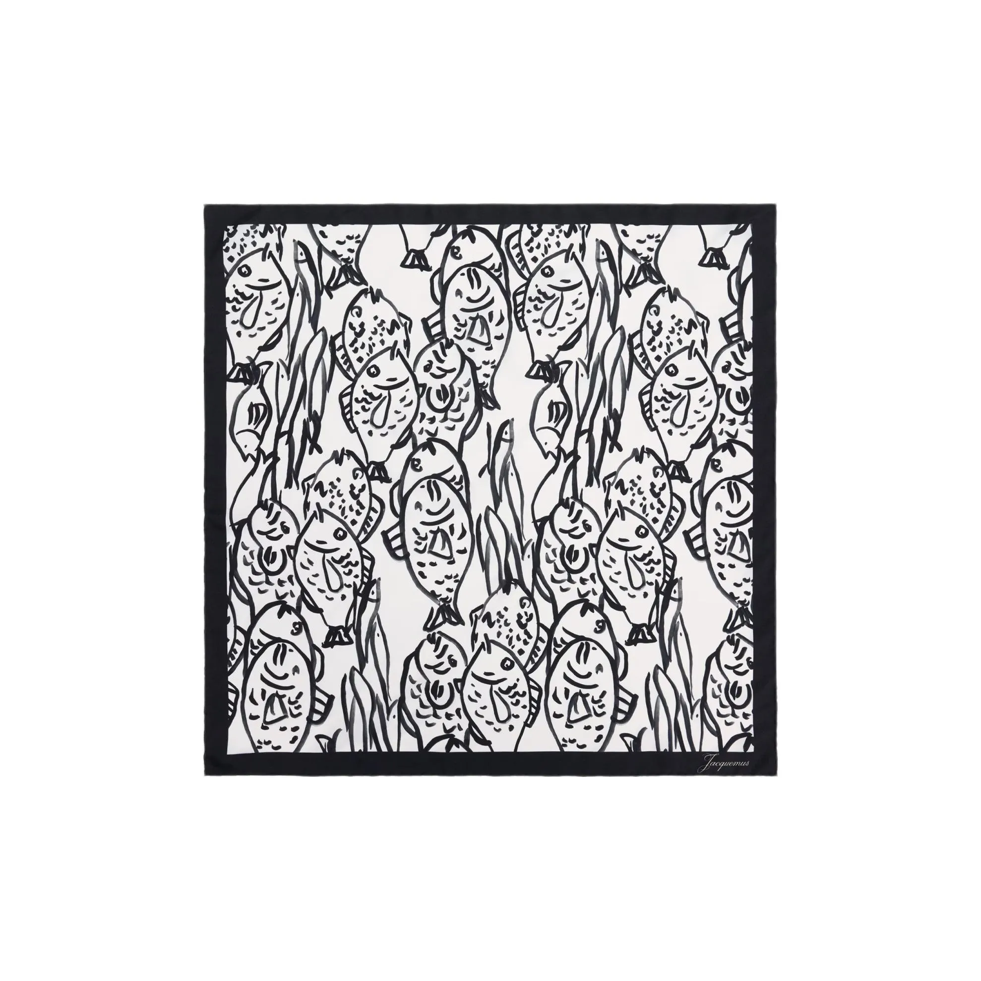 Jacquemus Шелковые шарфы Унисекс Черный Белый