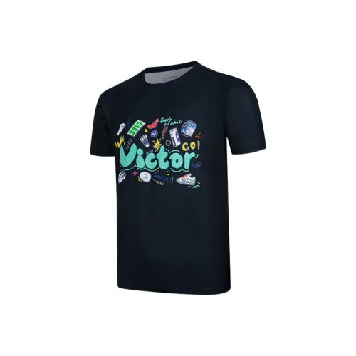 VICTOR Черная унисекс футболка