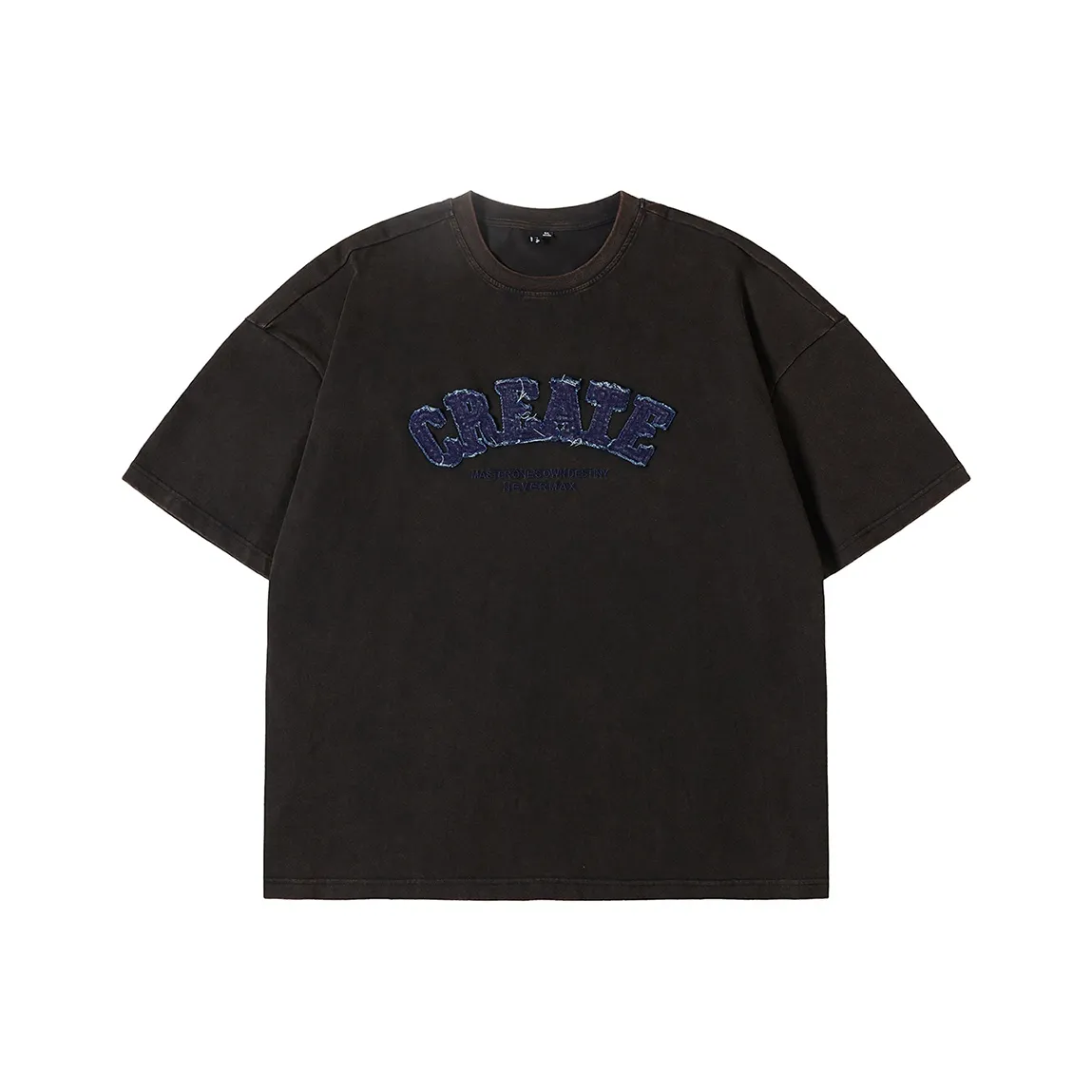 N MAX T Shirts Men's Black Vintage Washed Black