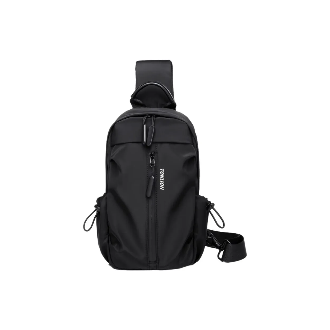 Tonlion Fabric Shoulder Bag, Crossbody Bag, Sling Bag Regular Unisex Black