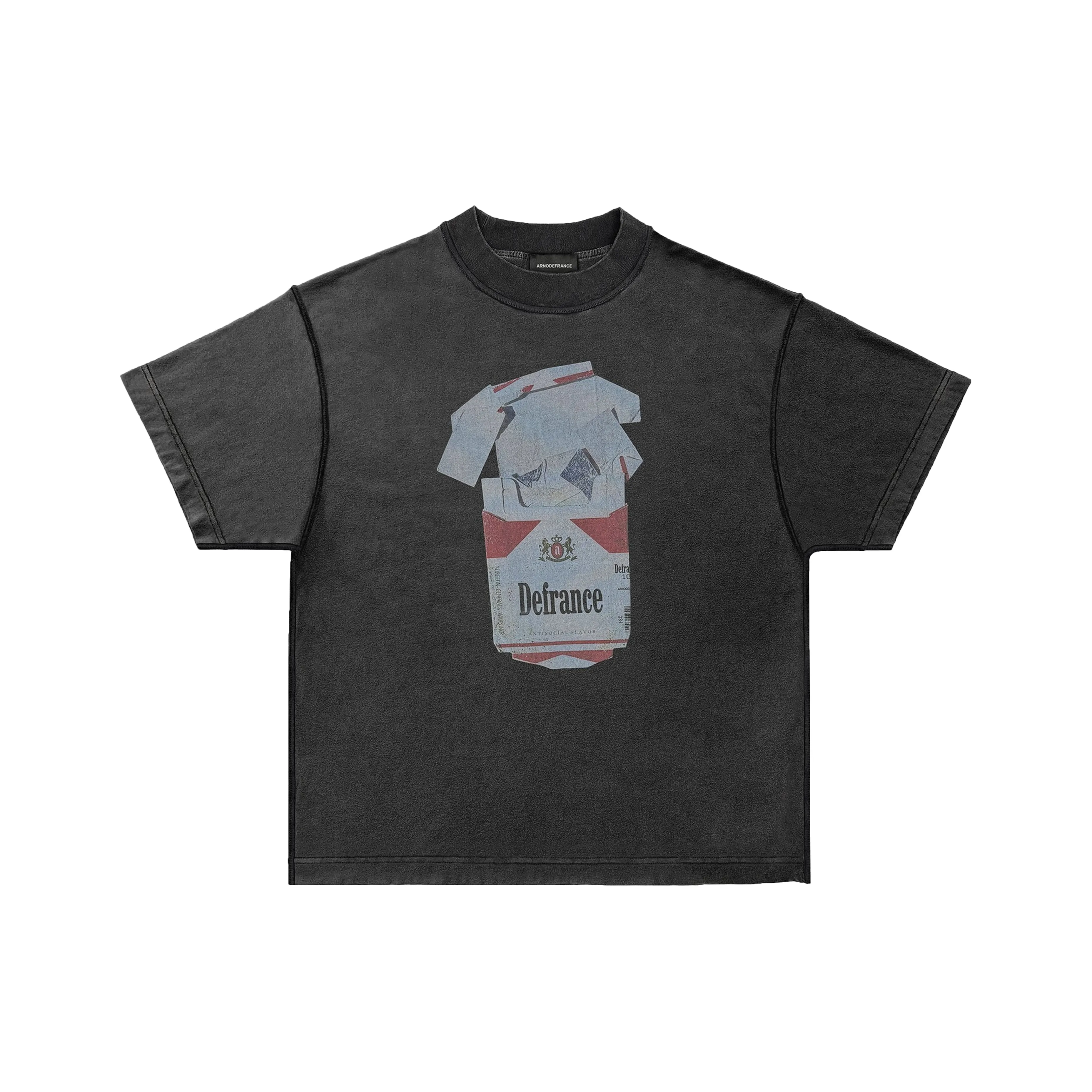 ARNODEFRANCE T-Shirt Унисекс Выстиранный Черный