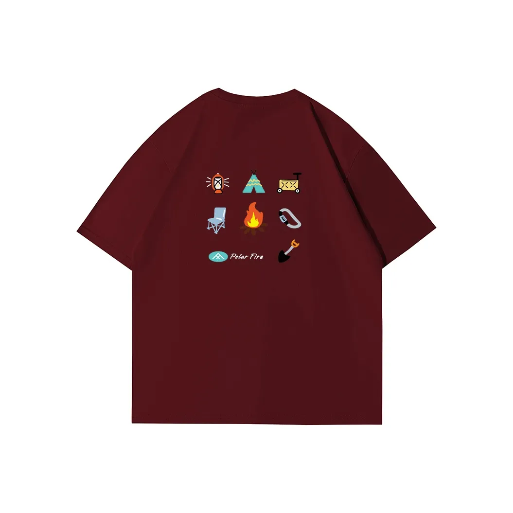 Polar Fire T Shirt Unisex Burgundy