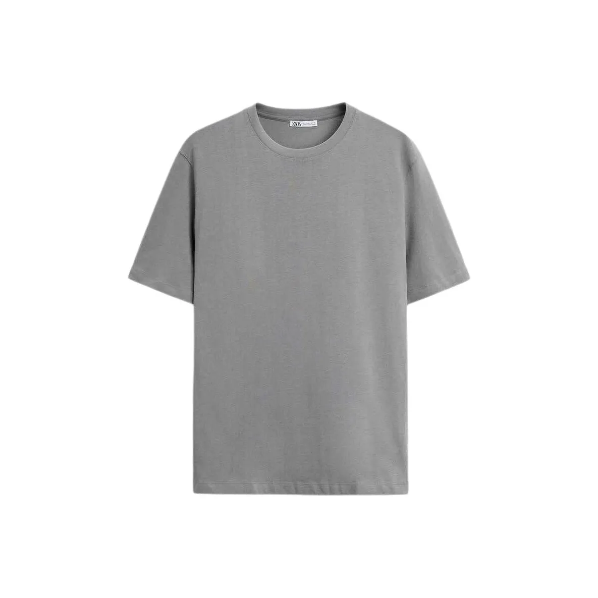 ZARA Светло-серые Мужские T-рубашки