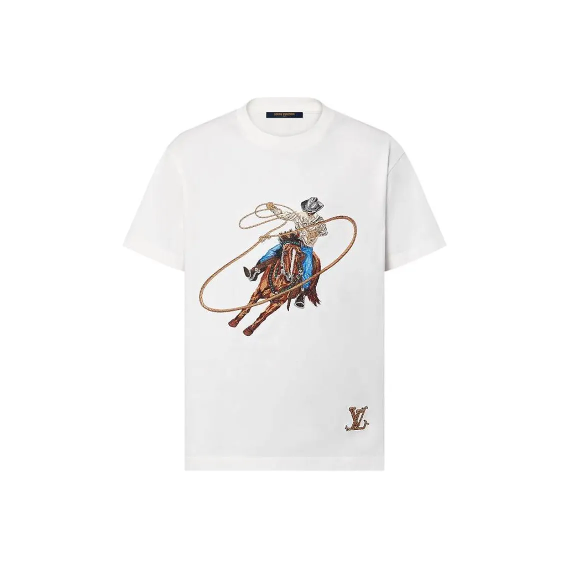LOUIS VUITTON Graphic Embroidered Cotton T Shirt