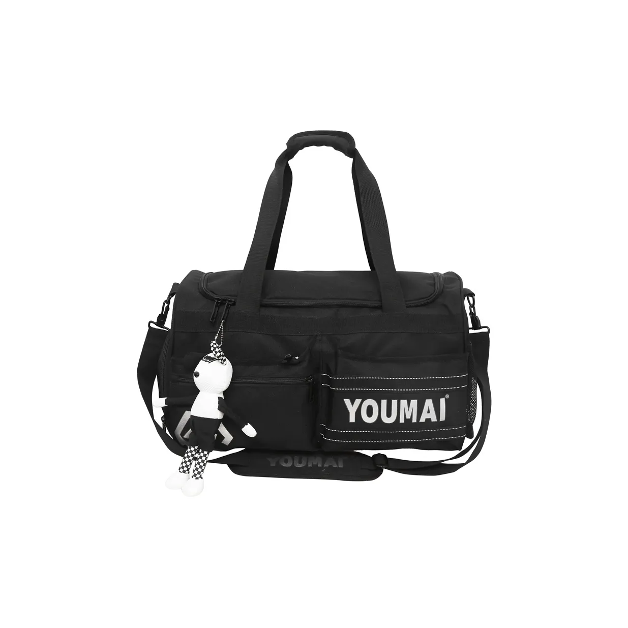 Deli Bear Nylon Travel Bag Unisex Black Yellow Purple Red Gray Turquoise Pink