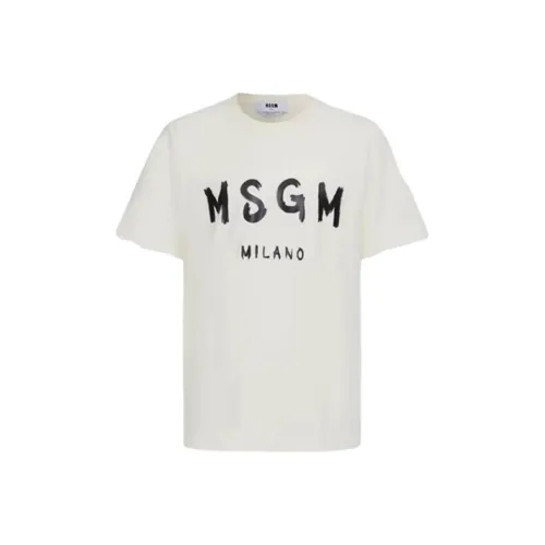 MSGM Сливочный Мужские Рубашки