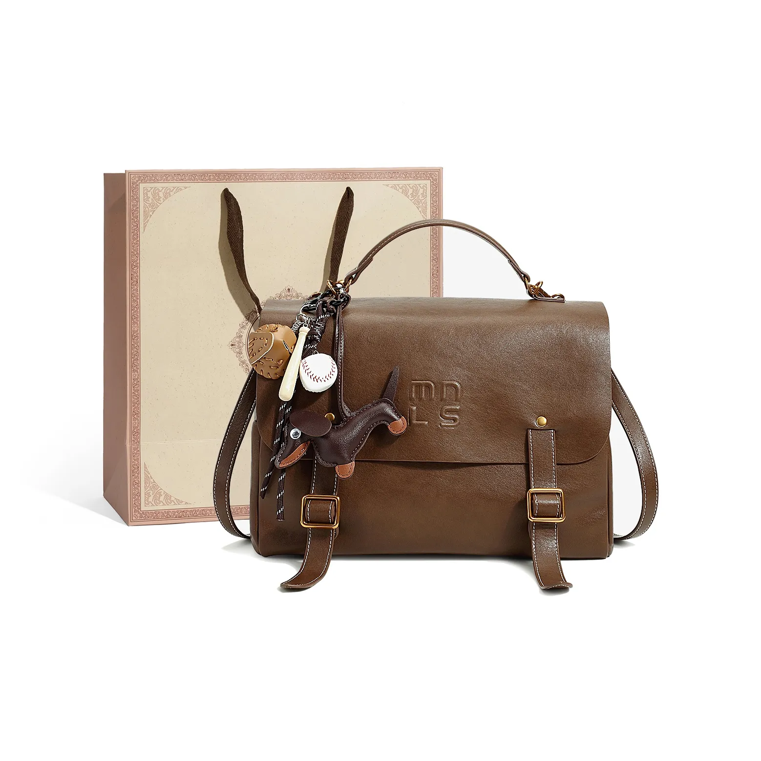 Monna Lisa Рюкзак из коровьей кожи женский коричневый