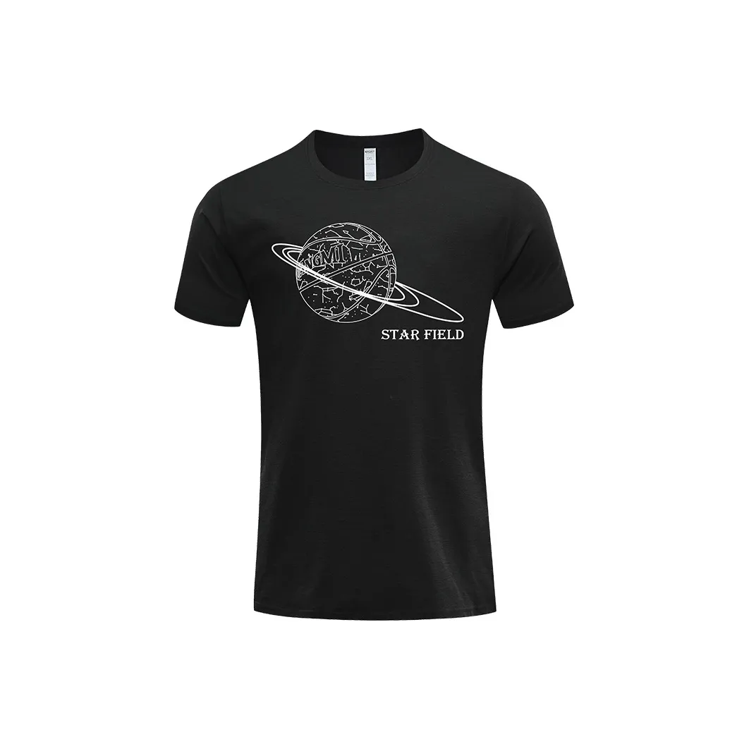 Kuangmi Starry Sky Collection Sparkling Constellation Collection T-Shirt Unisex Black