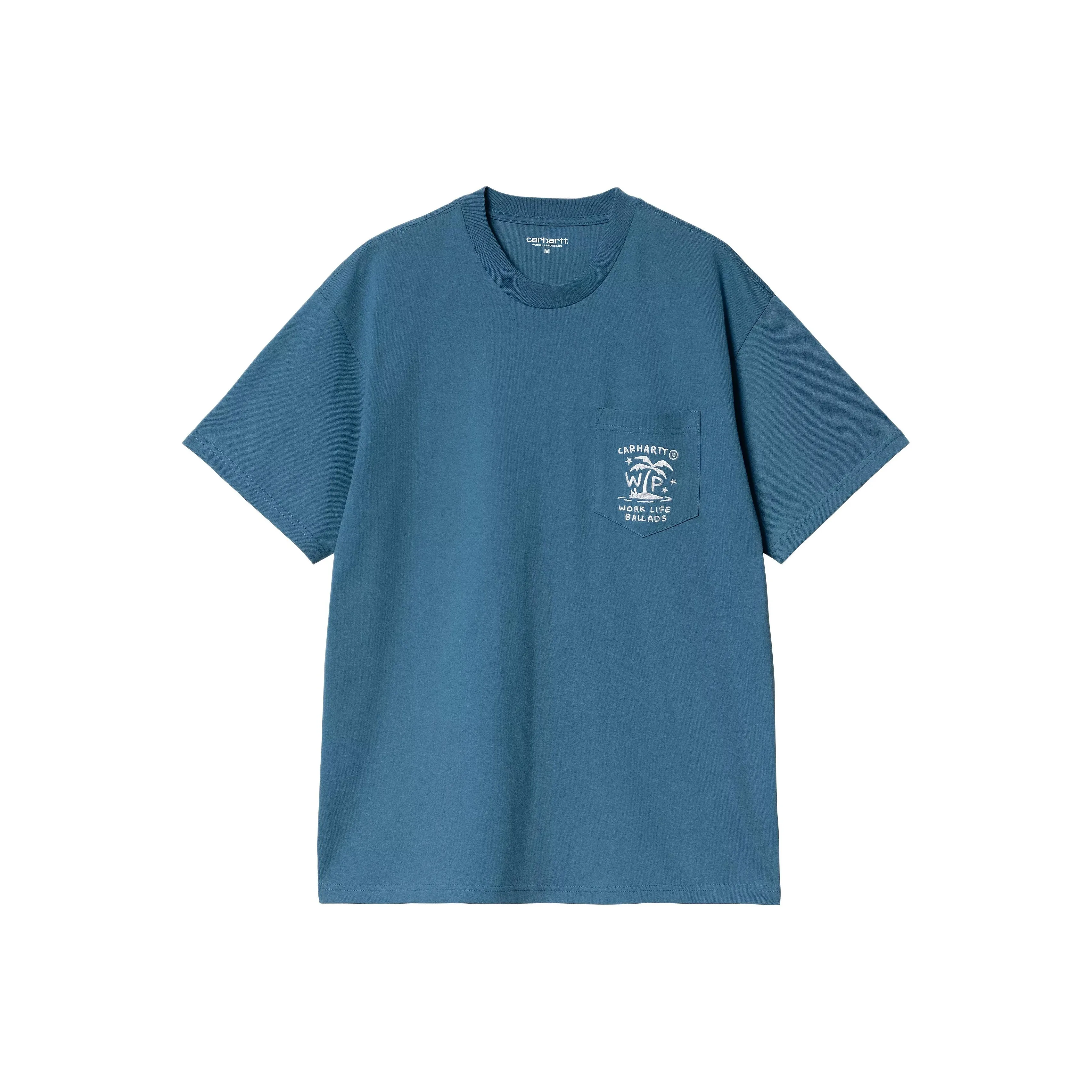 Carhartt WIP FW24 S S Fragments Карман T Рубашка T Рубашка Унисекс Бирюзовый