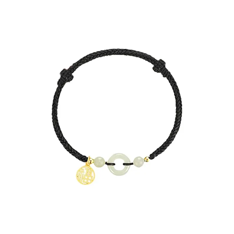 CHINA GOLD Couple Bracelet Pale Greenish White Jade Unisex
