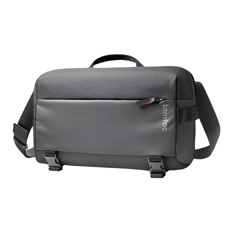 Tomtoc Нейлоновая сумка для доставки сумка через плечо большая мужская сумка цвет обсидиановый черный