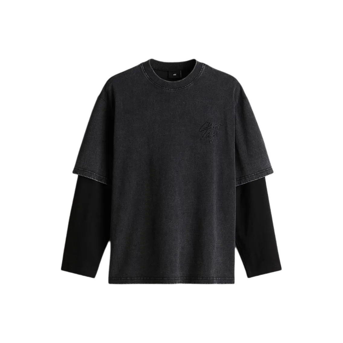 H M T-Shirt Мужской Винтаж Черный