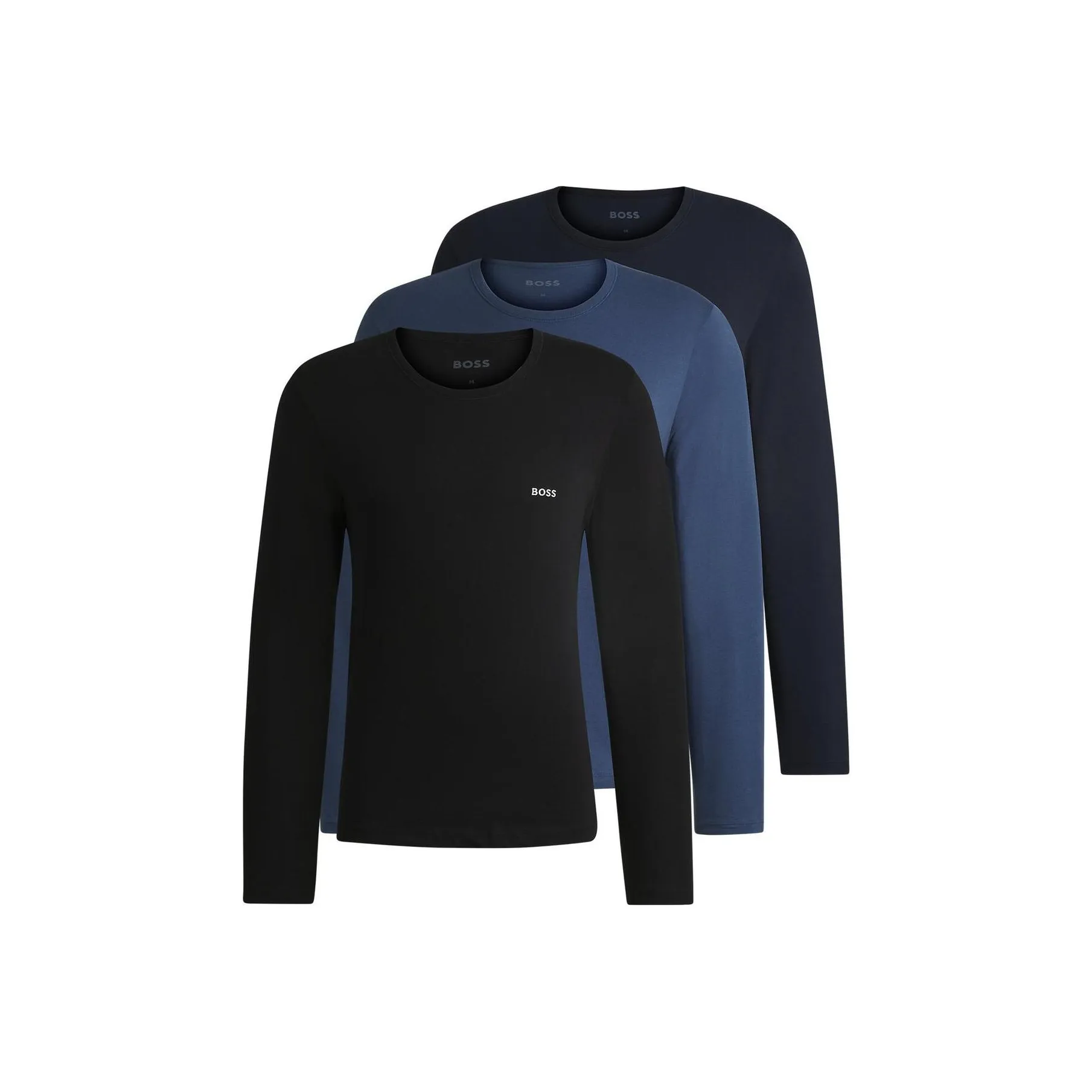 Hugo Boss 3 пачки Черный + Морской + Темно-синий Мужские T-рубашки