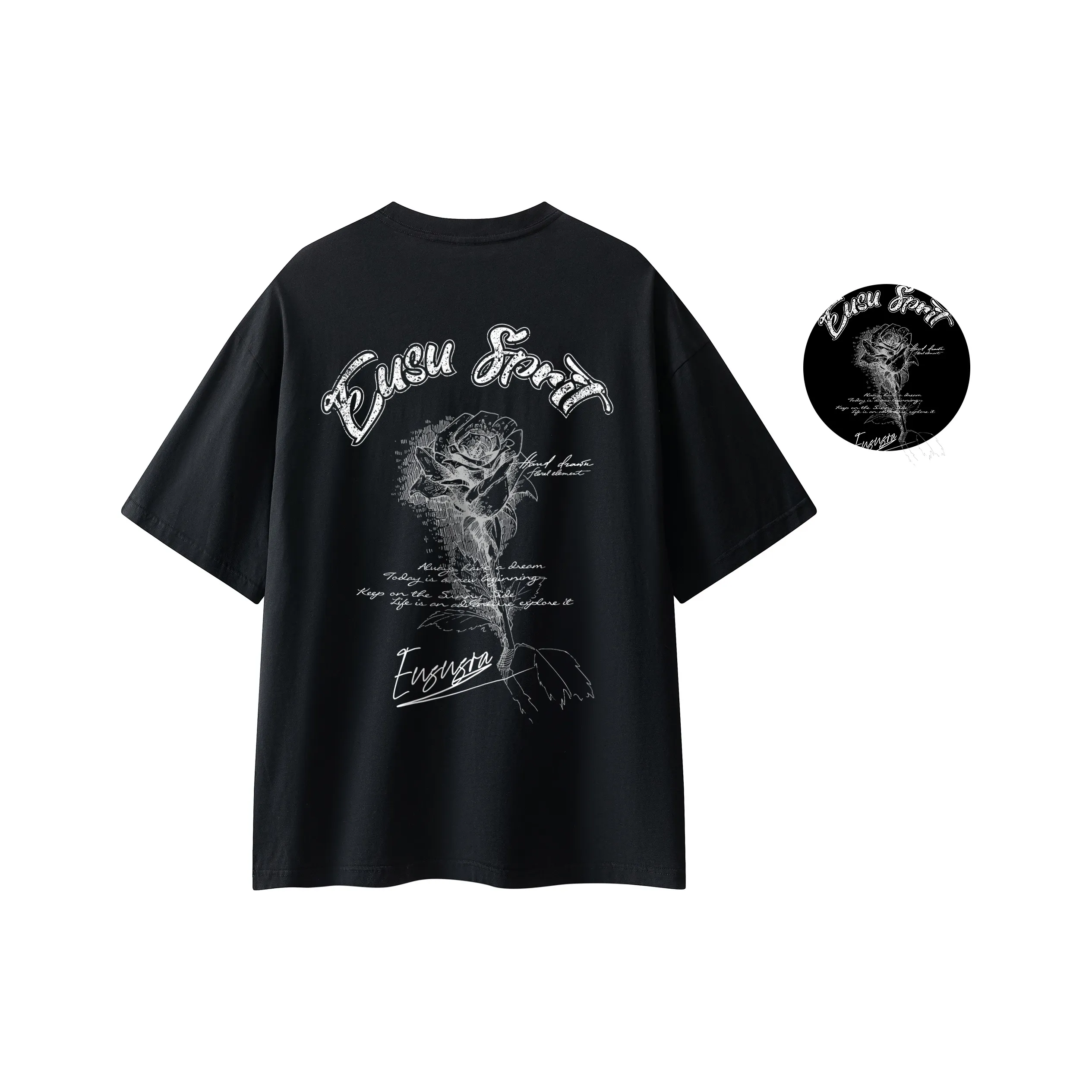 EUSU Drop Shoulder Sleeve T-Shirt Unisex
